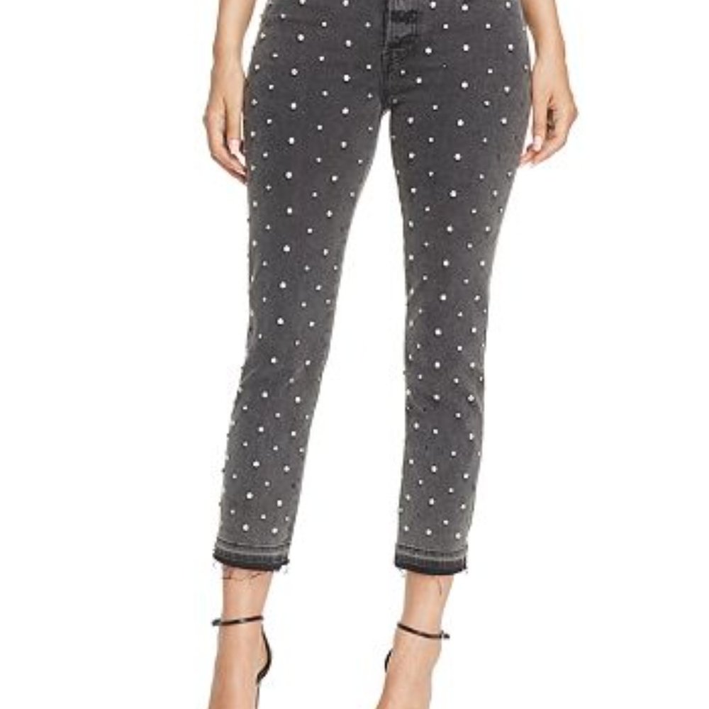 Pistola Rhinestone Studded Black Jeans
